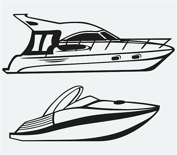 Speed Boat sketch line art illustration 9275558 Vector Art at Vecteezy