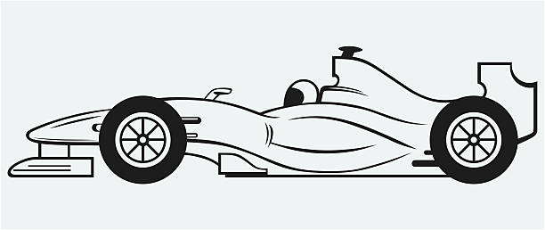 open-wheel single-seater racing car Racing Car vector art illustration