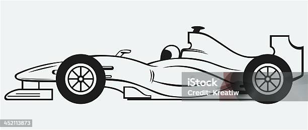Openwheel Singleseater Racing Car Racing Car Stock Illustration - Download Image Now - Racecar, In Silhouette, Drawing - Art Product