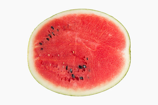 istock fresh and half watermelon slice isolated on white background 452115347