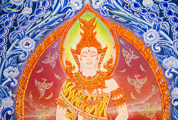 istock Painting Art Thai style mural in temple 452115841