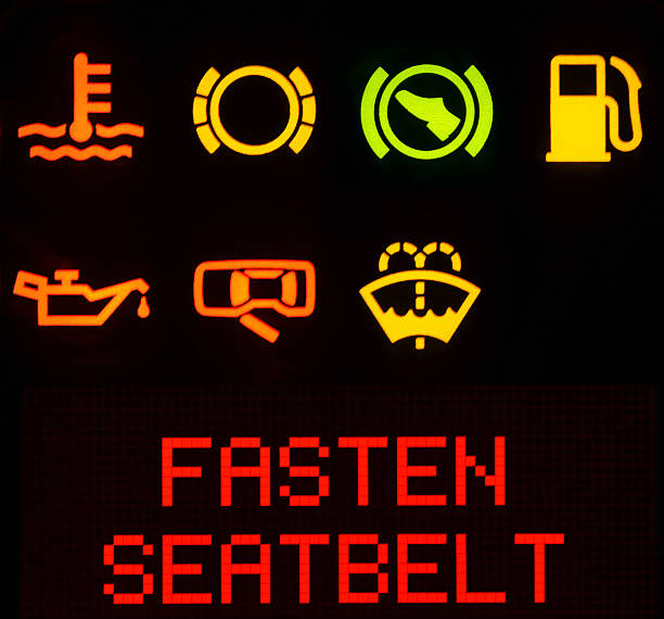 대시보드 기호들 - gauge car motor vehicle seat belt 뉴스 사진 이미지
