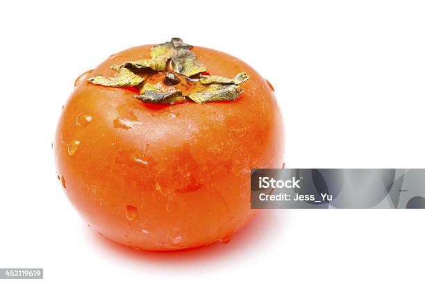 Persimmon Isolated On White Background Stock Photo - Download Image Now - Asian Culture, Chinese Culture, Chinese Food