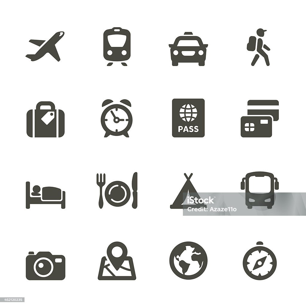 Transport and travel vector image icon set Icon set for Web and Mobile App. Rounded Set 4 Icon Symbol stock vector