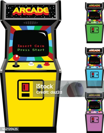 istock Different Color Options Of Video Game Arcade Cabinet 452120425