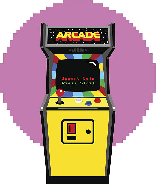 Video Game Arcade Cabinet vector art illustration