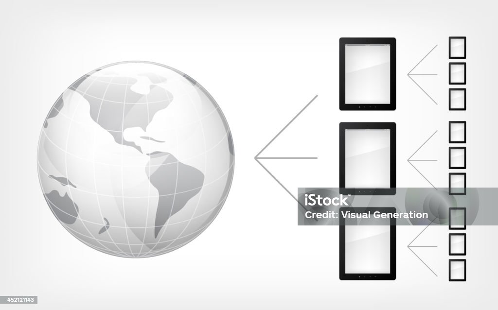 Comunication Konzept. Tablet PC - Lizenzfrei Berührungsbildschirm Vektorgrafik