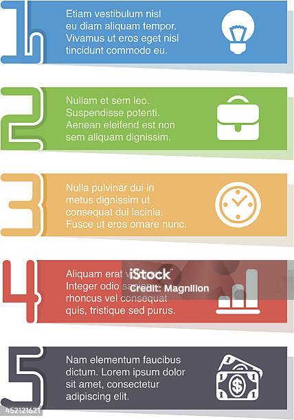 Ilustración de Infografía De Papel y más Vectores Libres de Derechos de Infografía - Infografía, Número 5, Número 1