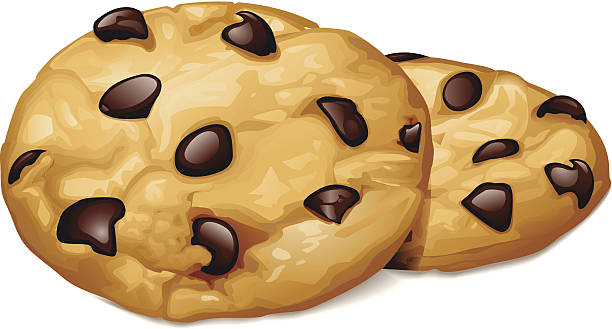 초콜릿 칩 쿠키를 - chocolate chip chocolate chip cookie cookie brown stock illustrations