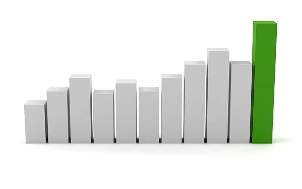 gráfico de barras e de gráfico de negócios - green report business bar graph imagens e fotografias de stock