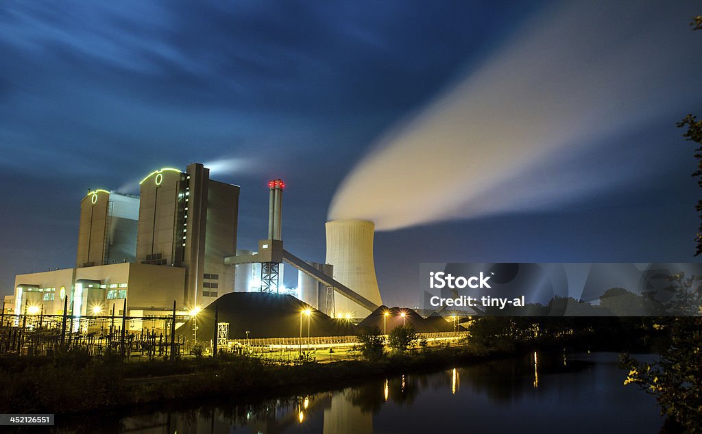 Coal Power Plant The power plant at Hannover, Germany. Long exposure at night time. Germany Stock Photo