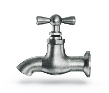 steel tap isolated on a white background