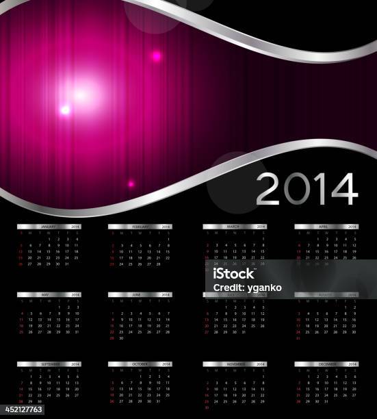 벡터 일러스트레이션 2014 년 새해 일정 0명에 대한 스톡 벡터 아트 및 기타 이미지 - 0명, 12월, 12월 31일