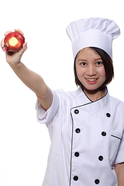 mulheres asiática - asian ethnicity chef fine dining creativity - fotografias e filmes do acervo