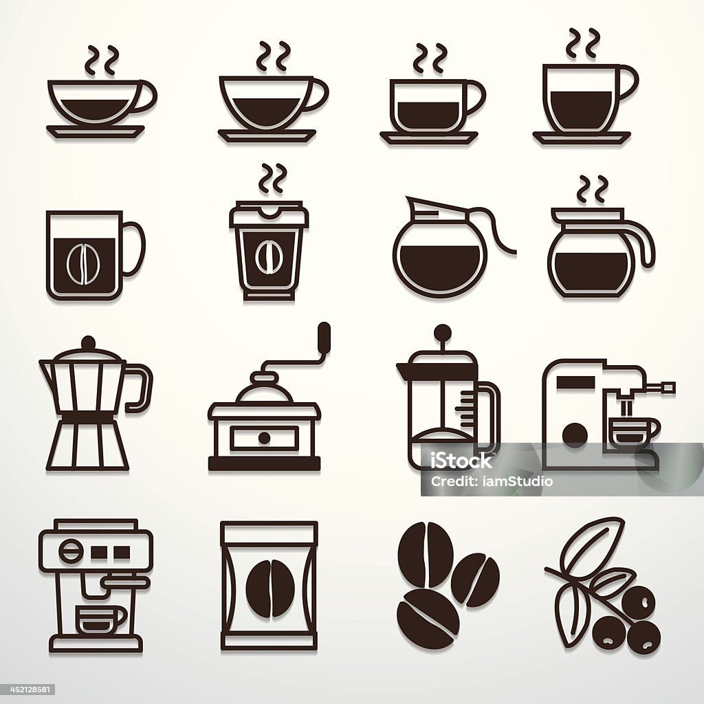 Coffee icons set vector Coffee icons set vector. This image is a vector illustration. Arabica Coffee - Drink stock vector