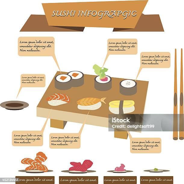 Infografica Set Di Sushi - Immagini vettoriali stock e altre immagini di Cucina giapponese - Cucina giapponese, Infografica, Cibo