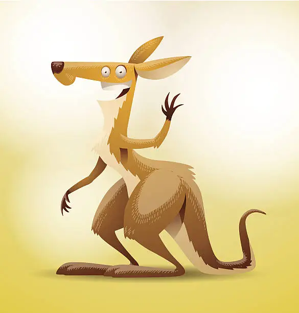 Vector illustration of Funny kangaroo smiling