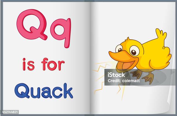 Picture Of Duck In A Book Stock Illustration - Download Image Now - Quacking, Duck - Bird, Alphabet