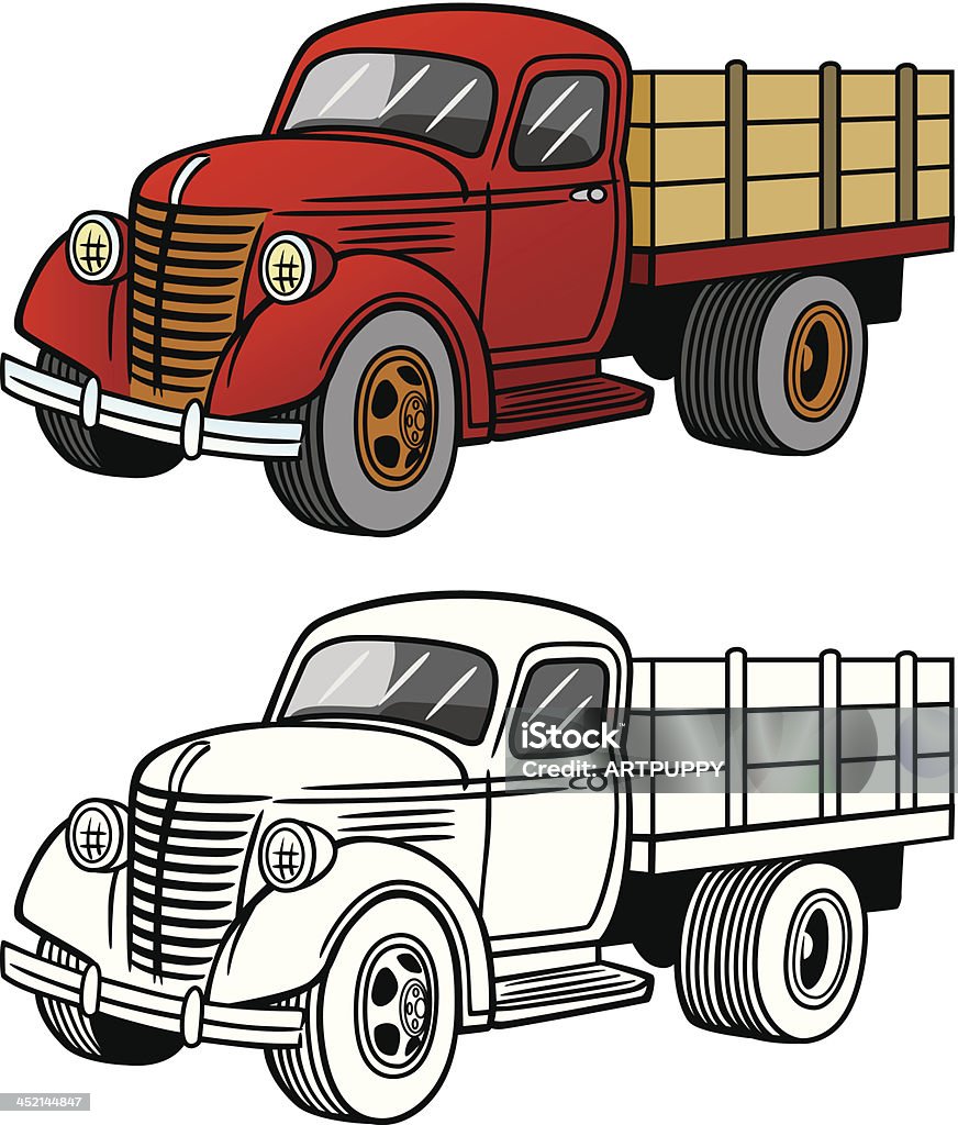 Caminhão Vintage - Vetor de Caminhonete pickup royalty-free