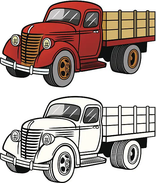 Vector illustration of Vintage Truck