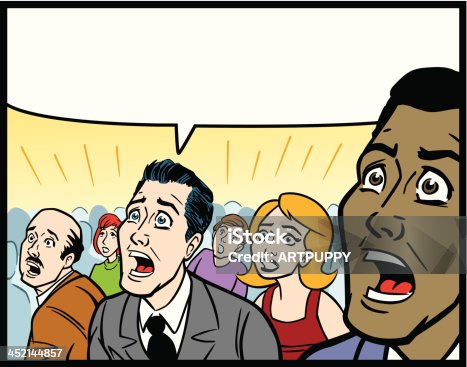 istock Comic Book Style Crowd In Fear 452144857