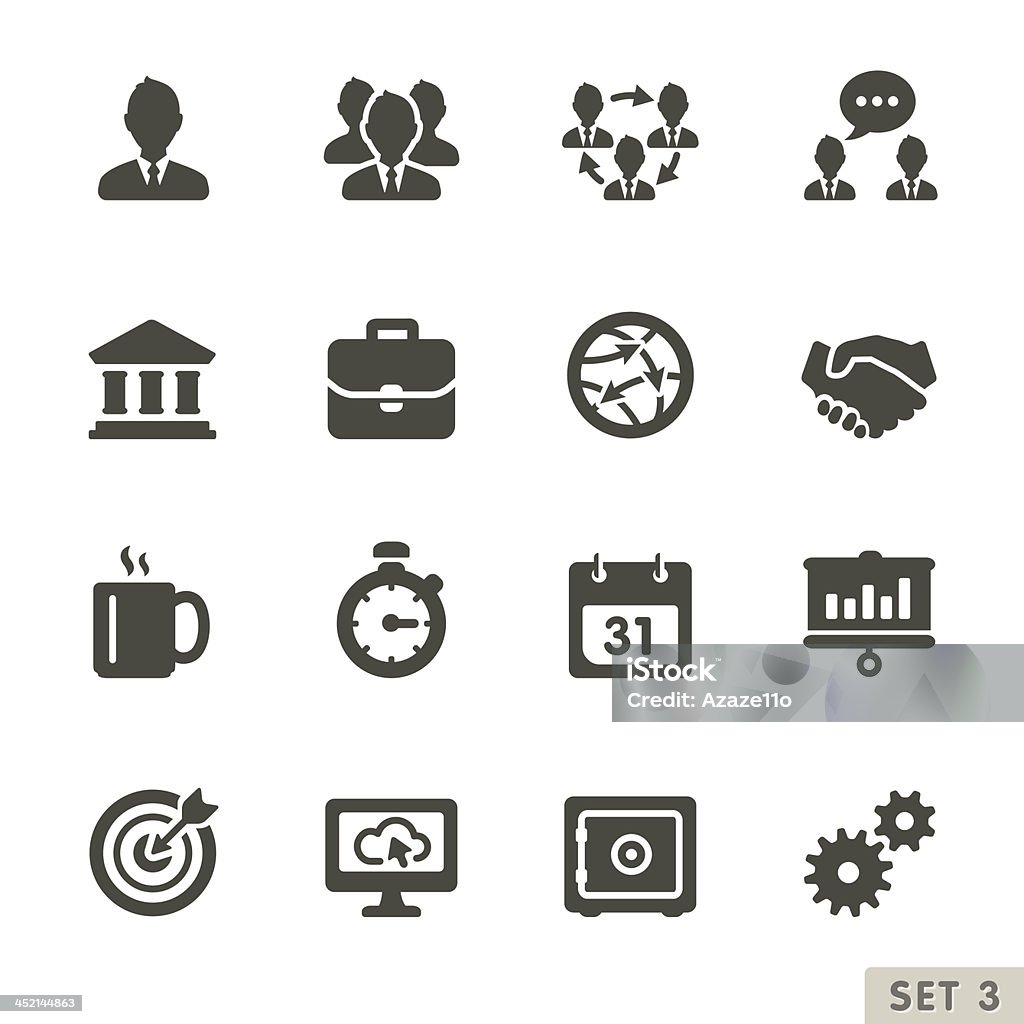 Office and business icons. Rounded set 3 Business stock vector