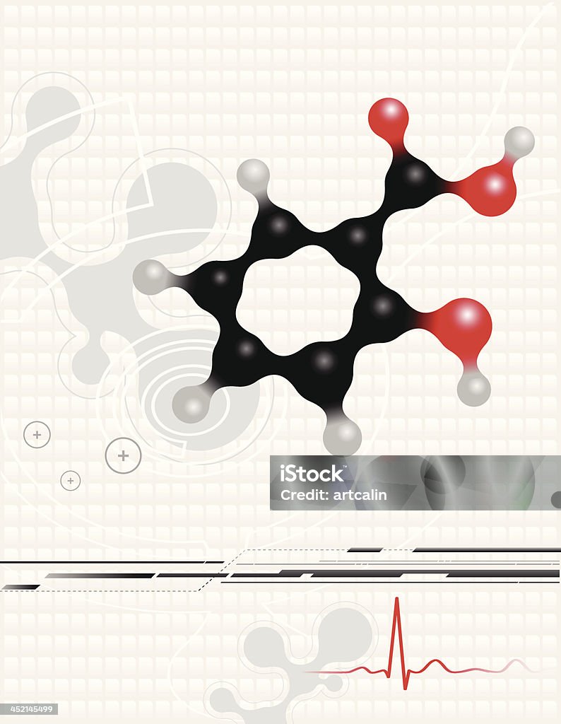 molecola - arte vettoriale royalty-free di Acido acetilsalicilico