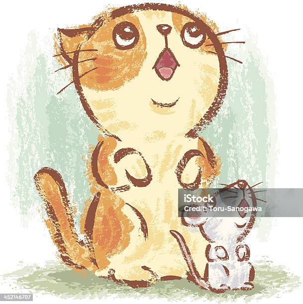 Кошка Глядя На Мыши — стоковая векторная графика и другие изображения на тему Домашняя кошка - Домашняя кошка, Мышь - животное, Крыса