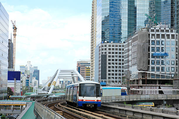 istock Sky train in Bangkok with business building 452151193