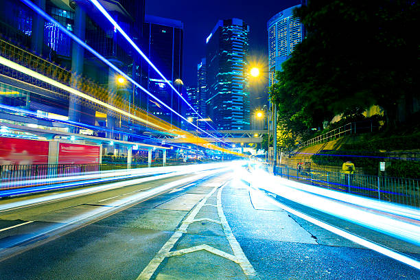 istock Road traffic at night in Hong Kong 452151885