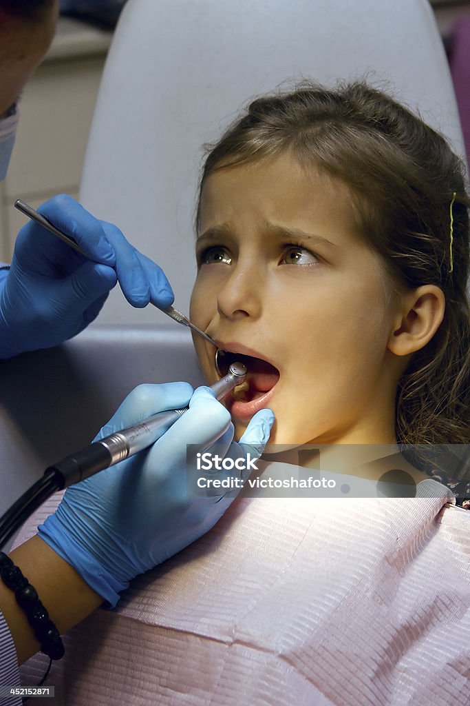 girl on reception at the dentist frightened girl on reception at the dentist 4-5 Years Stock Photo