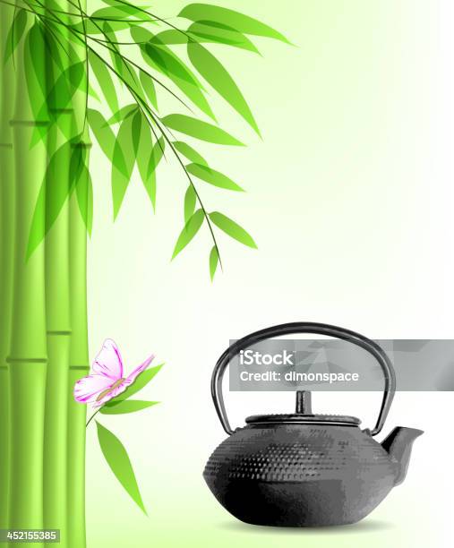 Bambù Verde E Tè - Immagini vettoriali stock e altre immagini di Bambù - Graminacee - Bambù - Graminacee, Bambù gigante, Bevanda analcolica