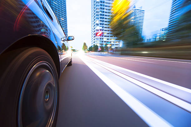 istock Driving in the sunset city. 452155879