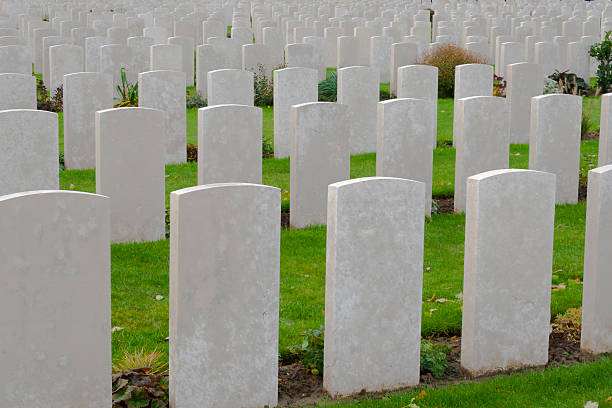 istock Poppies on Tyne cot cemetery first world war flanders Belgium 452156027