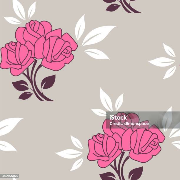 Motif Sans Couture Avec Les Roses Vecteurs libres de droits et plus d'images vectorielles de Angiosperme - Angiosperme, Capitule, Effet graphique naturel