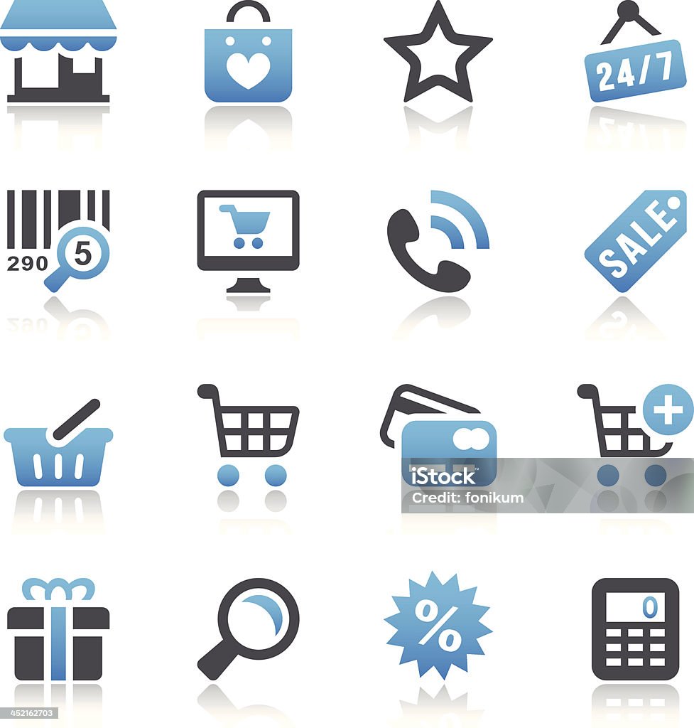 Iconos de compras - arte vectorial de Señal de abierto libre de derechos