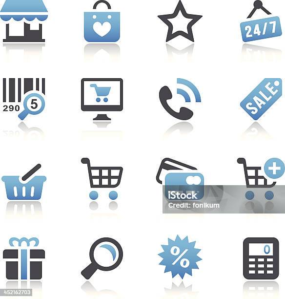 Icônes Shopping Vecteurs libres de droits et plus d'images vectorielles de Panneau ouvert - Panneau ouvert, Acheter, Affaires