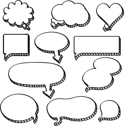 Comics speech and Thought Bubbles