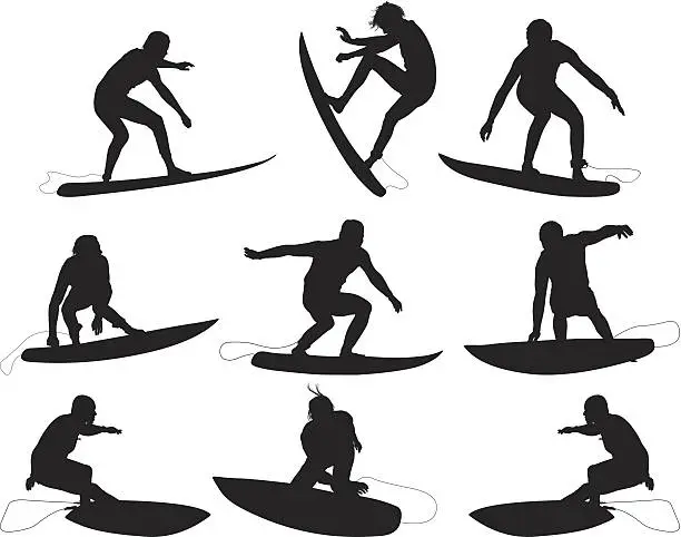 Vector illustration of Man surfing