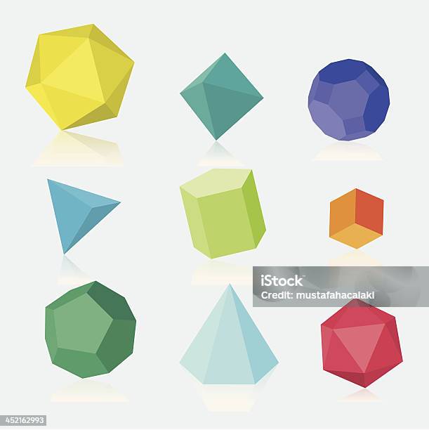 Colorido Três Dimensional Sólidos - Arte vetorial de stock e mais imagens de Tridimensional - Tridimensional, Forma, Formas Geométricas