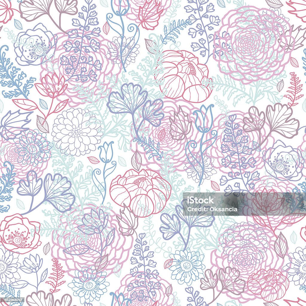 Mañana colores de fondo floral patrón sin costuras - arte vectorial de Abstracto libre de derechos