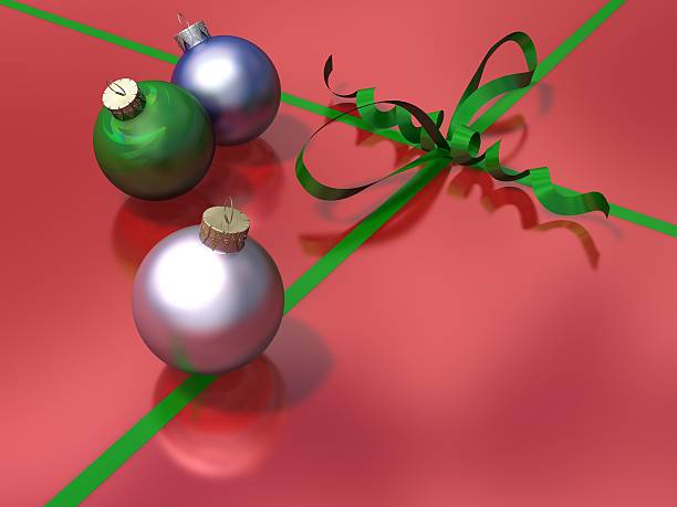 istock Christmas bauble decorations with ribbon and bow 452163227