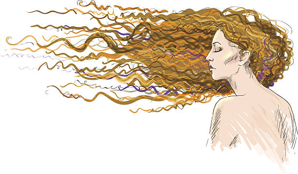 istock Ginger. Red-haired girl. Hair blown by the wind. 452163529