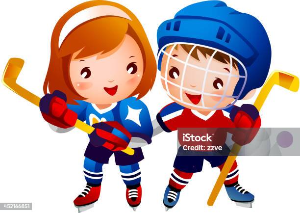 Ice Hockey Player - Stockowe grafiki wektorowe i więcej obrazów Dziecko - Dziecko, Granie, Chłopcy