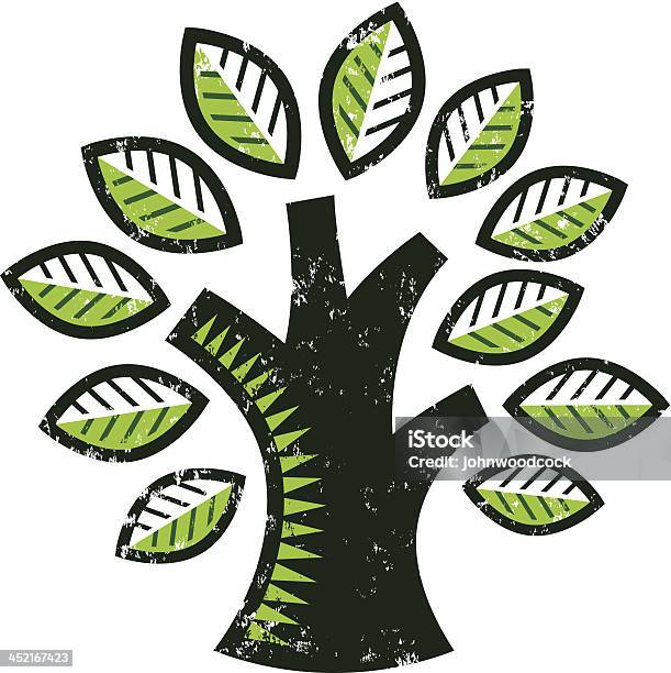 Ładny Mały Grunge Tree - Stockowe grafiki wektorowe i więcej obrazów Roślina - Roślina, Drzewo, Grafika komputerowa