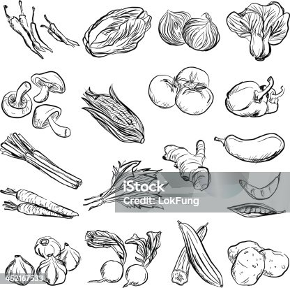 istock Vegetable in charcoal sketch style 452167533