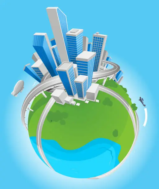 Vector illustration of City globe