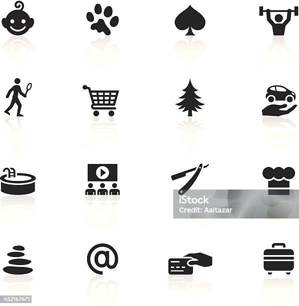 Black Symbols Hotel Amenities Stock Illustration - Download Image Now - Hot Tub, Icon Symbol, 'at' Symbol