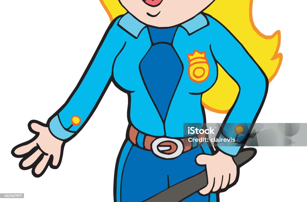 Jolie Femme policier - clipart vectoriel de Adulte libre de droits