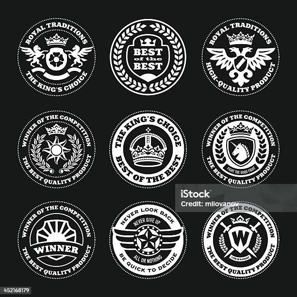 Heraldic Éléments Insignes Signes Vector Set De Timbres Vecteurs libres de droits et plus d'images vectorielles de Armoiries